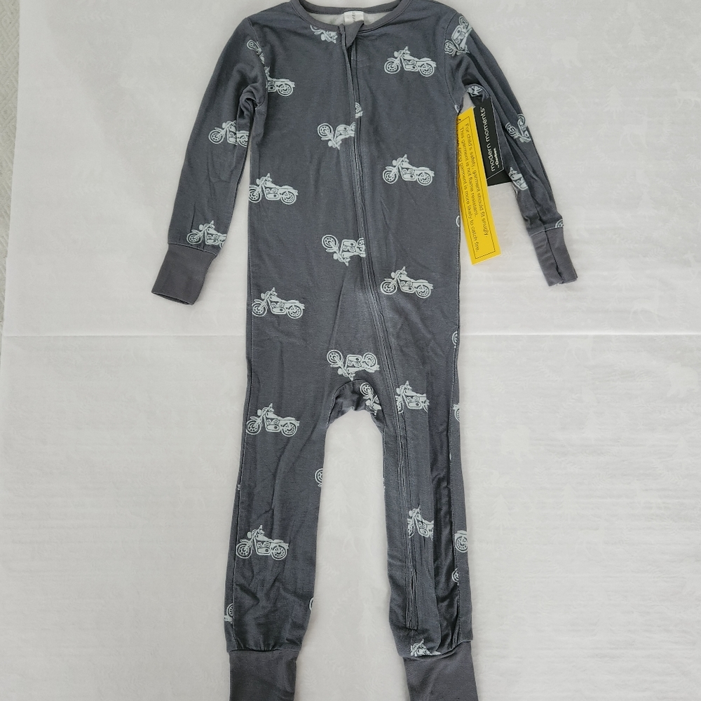 💕✨️NWT Modern moments Gerber viscose soft pajamas romper one piece motorcycle 2
